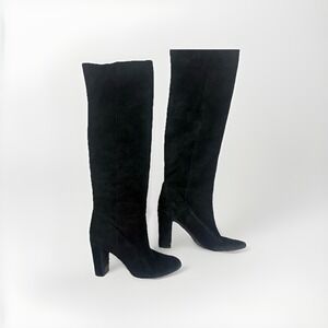 Nine West - Over The Knee Snowfallo Upper Leather Suede Black Boots Women's US 8